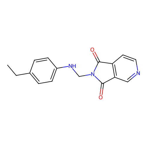 2-(((4-ethylphenyl)amino)methyl)-1H-pyrrolo[3,4-c]pyridine-1,3(2H)-dione structure