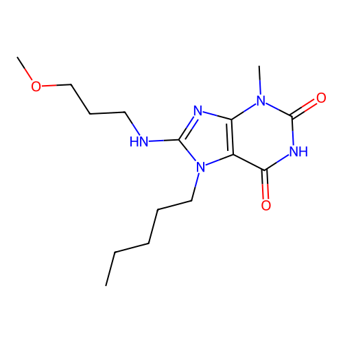8-(3-Methoxypropylamino)-3-methyl-7-pentylpurine-2,6-dione structure
