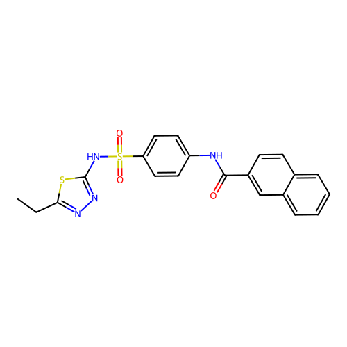 N-[4-[(5-ethyl-1,3,4-thiadiazol-2-yl)sulfamoyl]phenyl]naphthalene-2-carboxamide structure