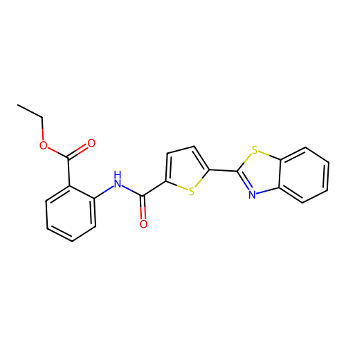 Ethyl 2-(5-(benzo[d]thiazol-2-yl)thiophene-2-carboxamido)benzoate structure