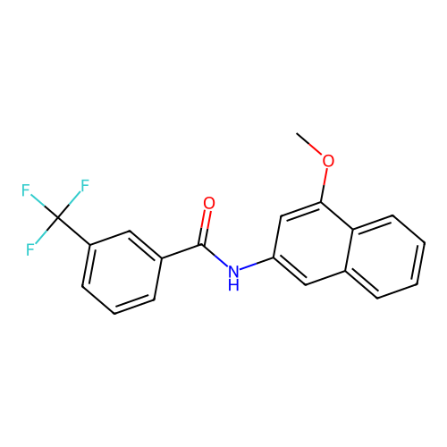 N-(4-methoxynaphthalen-2-yl)-3-(trifluoromethyl)benzamide structure