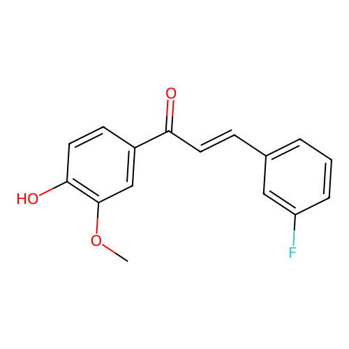 (2E)-3-(3-fluorophenyl)-1-(4-hydroxy-3-methoxyphenyl)prop-2-en-1-one structure