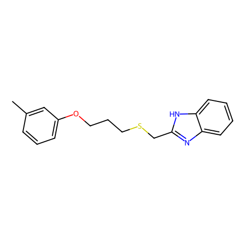 2-[3-(3-methylphenoxy)propylsulfanylmethyl]-1H-benzimidazole structure