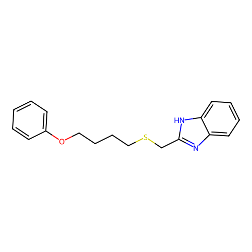 2-(((4-phenoxybutyl)thio)methyl)-1H-benzo[d]imidazole structure