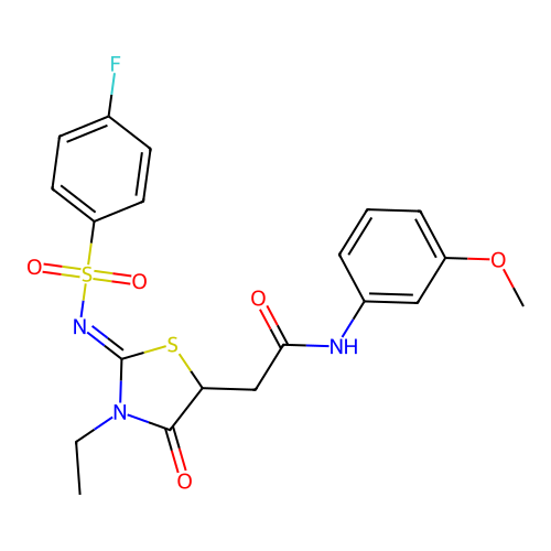 2-[(2E)-3-ETHYL-2-[(4-FLUOROBENZENESULFONYL)IMINO]-4-OXO-1,3-THIAZOLIDIN-5-YL]-N-(3-METHOXYPHENYL)ACETAMIDE structure