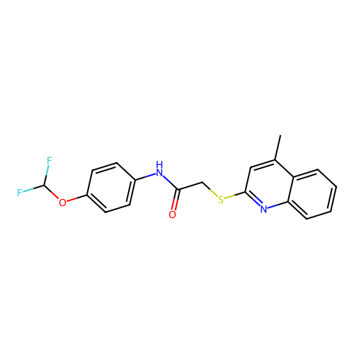 N-[4-(difluoromethoxy)phenyl]-2-(4-methylquinolin-2-yl)sulfanylacetamide structure