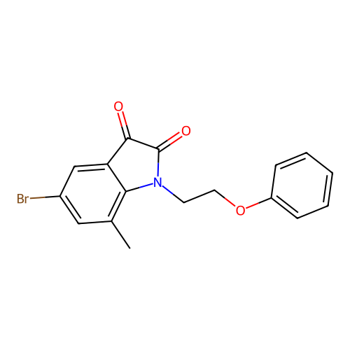 5-Bromo-7-methyl-1-(2-phenoxyethyl)indole-2,3-dione structure