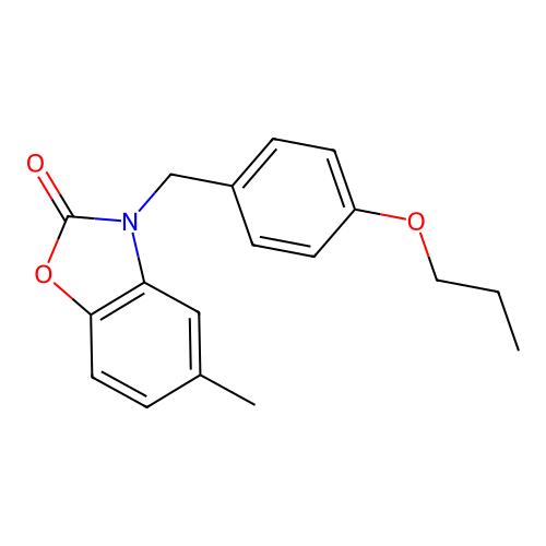 5-methyl-3-(4-propoxybenzyl)-1,3-benzoxazol-2(3H)-one structure