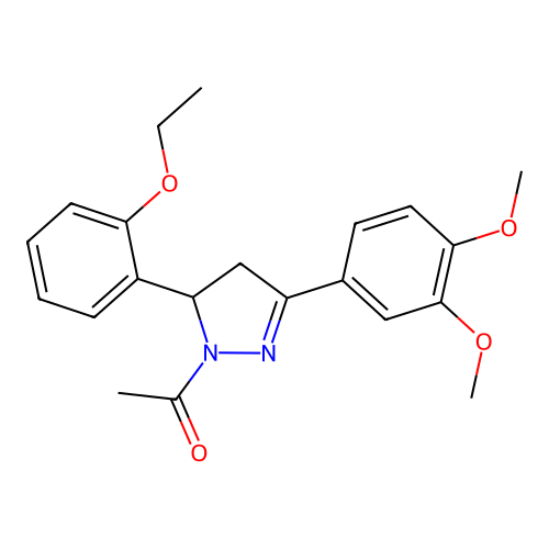 1-[5-(3,4-Dimethoxyphenyl)-3-(2-ethoxyphenyl)-3,4-dihydropyrazol-2-yl]ethanone structure