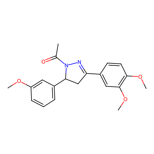 1-[5-(3,4-Dimethoxyphenyl)-3-(3-methoxyphenyl)-3,4-dihydropyrazol-2-yl]ethanone structure