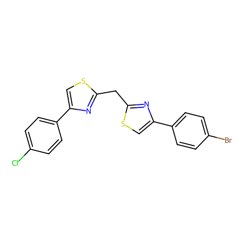 4-(4-Bromophenyl)-2-{[4-(4-chlorophenyl)-1,3-thiazol-2-yl]methyl}-1,3-thiazole structure
