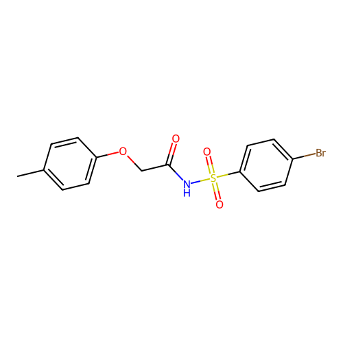 N-((4-bromophenyl)sulfonyl)-2-(p-tolyloxy)acetamide structure