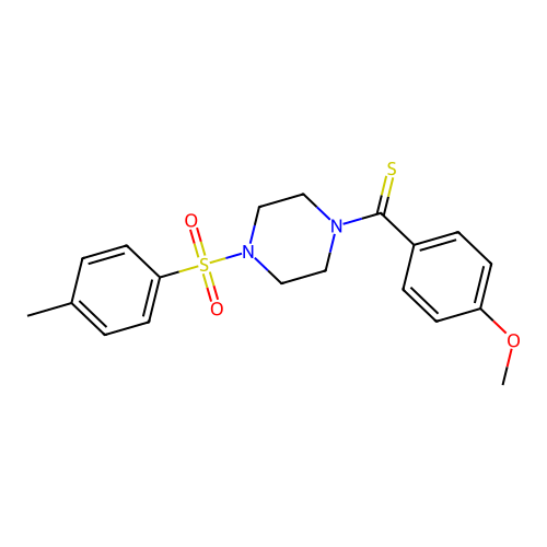 (4-Methoxyphenyl)(4-tosylpiperazin-1-yl)methanethione structure