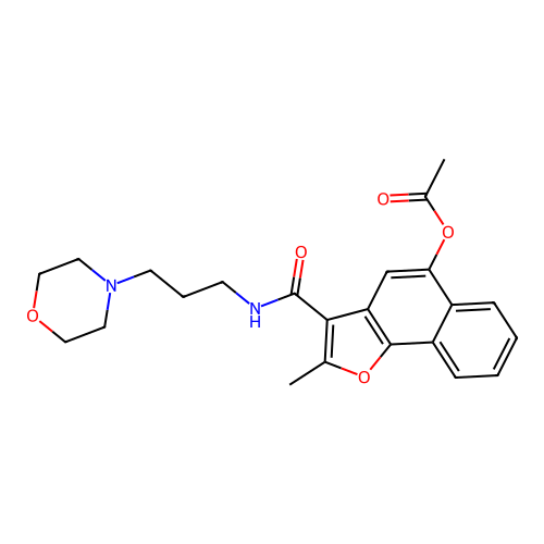 [2-methyl-3-(3-morpholin-4-ylpropylcarbamoyl)benzo[g][1]benzofuran-5-yl] acetate structure