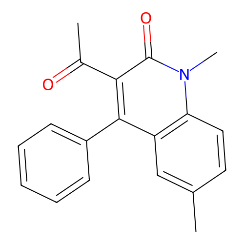 3-Acetyl-1,6-dimethyl-4-phenyl-1,2-dihydroquinolin-2-one structure