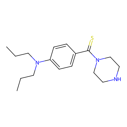 (4-(Dipropylamino)phenyl)(piperazin-1-yl)methanethione structure