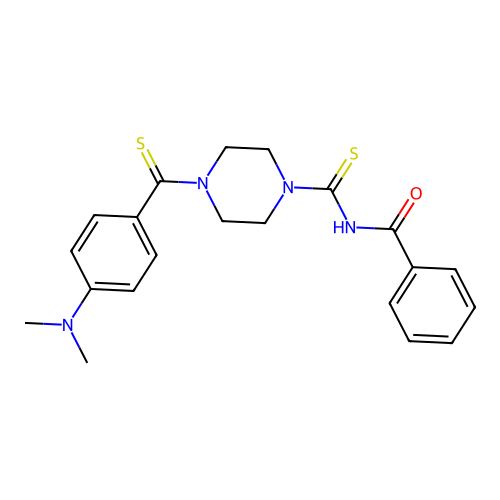 N-{4-[4-(dimethylamino)benzenecarbothioyl]piperazine-1-carbothioyl}benzamide structure