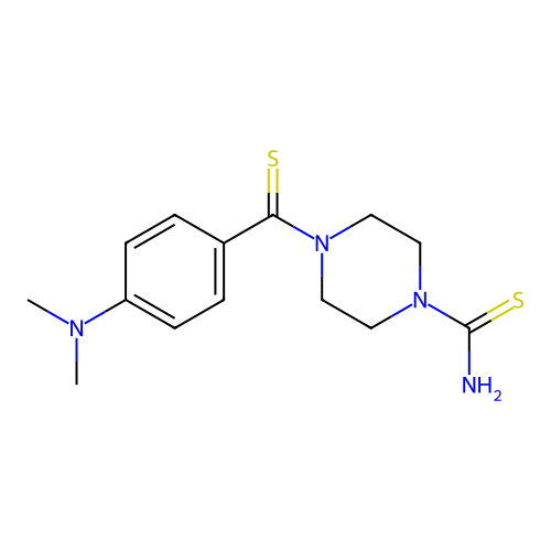 4-[4-(Dimethylamino)benzenecarbothioyl]piperazine-1-carbothioamide structure