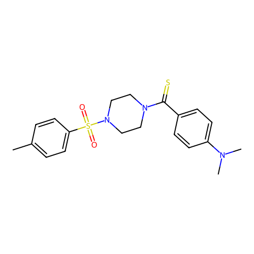 (4-(Dimethylamino)phenyl)(4-tosylpiperazin-1-yl)methanethione structure