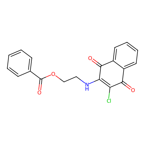 2-[(3-Chloro-1,4-dioxo-1,4-dihydronaphthalen-2-yl)amino]ethyl benzoate structure