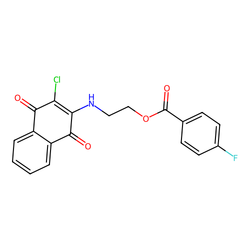 2-((3-Chloro-1,4-dioxo-1,4-dihydronaphthalen-2-yl)amino)ethyl 4-fluorobenzoate structure