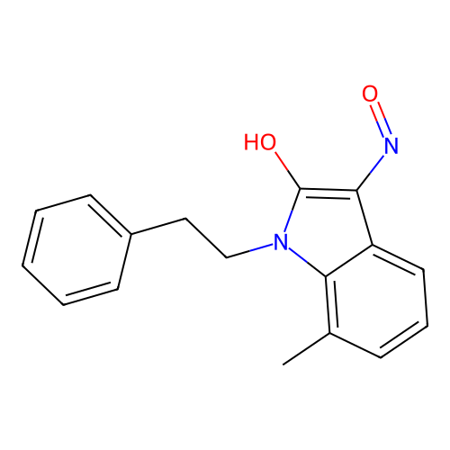 (Z)-3-(hydroxyimino)-7-methyl-1-phenethylindolin-2-one structure