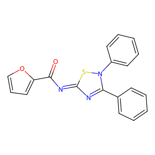 (Z)-N-(2,3-diphenyl-1,2,4-thiadiazol-5(2H)-ylidene)furan-2-carboxamide structure