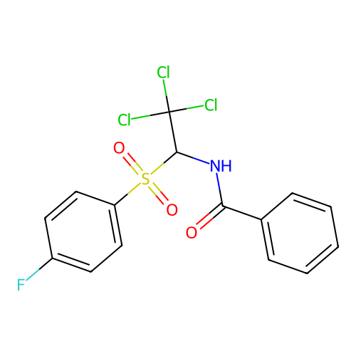 N-[2,2,2-trichloro-1-(4-fluorophenyl)sulfonylethyl]benzamide structure