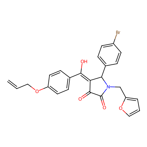 5-(4-bromophenyl)-1-(furan-2-ylmethyl)-4-[hydroxy-(4-prop-2-enoxyphenyl)methylidene]pyrrolidine-2,3-dione structure