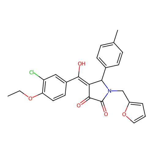 4-(3-chloro-4-ethoxybenzoyl)-1-[(furan-2-yl)methyl]-3-hydroxy-5-(4-methylphenyl)-2,5-dihydro-1H-pyrrol-2-one structure