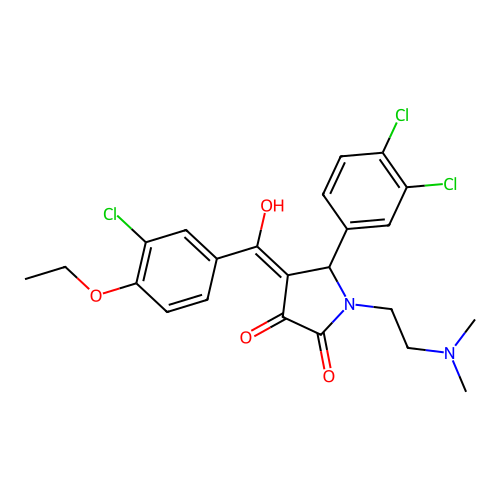 4-(3-chloro-4-ethoxybenzoyl)-5-(3,4-dichlorophenyl)-1-[2-(dimethylamino)ethyl]-3-hydroxy-2,5-dihydro-1H-pyrrol-2-one structure