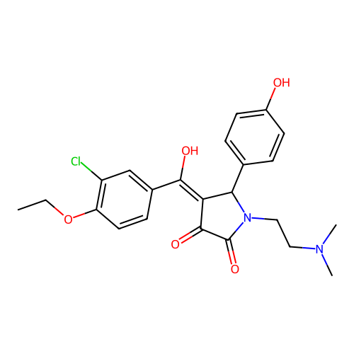 4-(3-chloro-4-ethoxybenzoyl)-1-[2-(dimethylamino)ethyl]-3-hydroxy-5-(4-hydroxyphenyl)-2,5-dihydro-1H-pyrrol-2-one structure