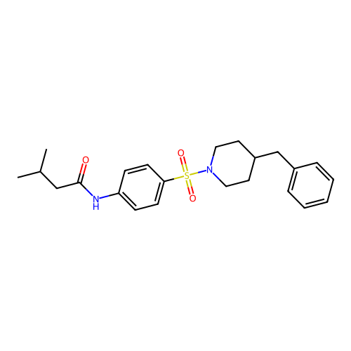 N-{4-[(4-benzylpiperidin-1-yl)sulfonyl]phenyl}-3-methylbutanamide structure