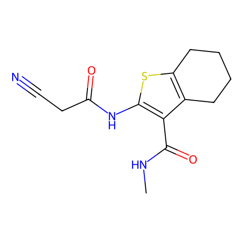 2-(2-cyanoacetamido)-N-methyl-4,5,6,7-tetrahydrobenzo[b]thiophene-3-carboxamide structure