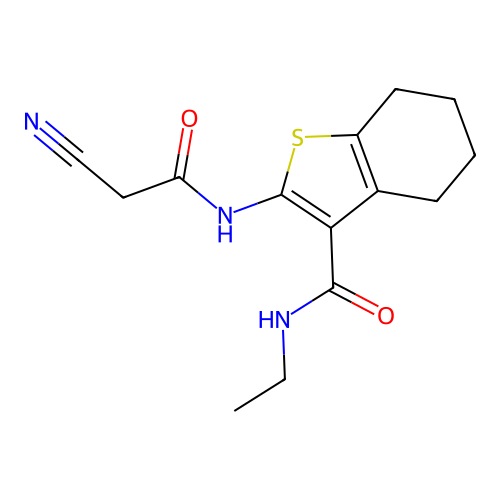 2-(2-cyanoacetamido)-N-ethyl-4,5,6,7-tetrahydrobenzo[b]thiophene-3-carboxamide structure