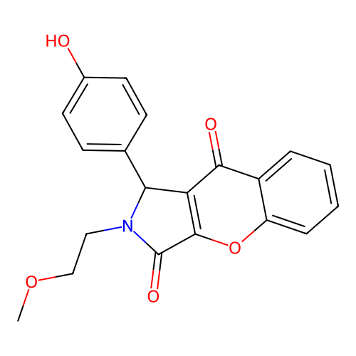 1-(4-hydroxyphenyl)-2-(2-methoxyethyl)-1,2-dihydrochromeno[2,3-c]pyrrole-3,9-dione structure