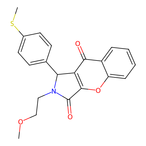 2-(2-methoxyethyl)-1-[4-(methylsulfanyl)phenyl]-1,2-dihydrochromeno[2,3-c]pyrrole-3,9-dione structure