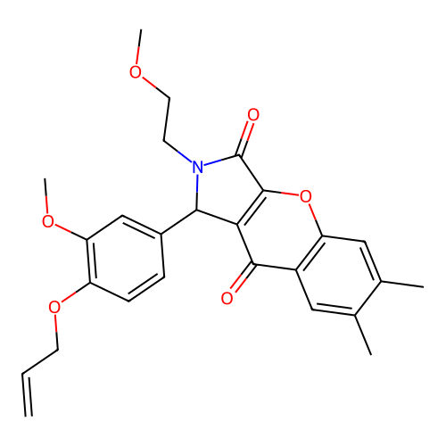 1-(4-(allyloxy)-3-methoxyphenyl)-2-(2-methoxyethyl)-6,7-dimethyl-1,2-dihydro-chromeno[2,3-c]pyrrole-3,9-dione structure