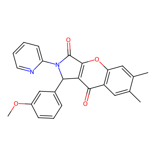 1-(3-methoxyphenyl)-6,7-dimethyl-2-pyridin-2-yl-1H-chromeno[2,3-c]pyrrole-3,9-dione structure