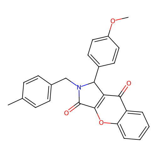 1-(4-methoxyphenyl)-2-(4-methylbenzyl)-1,2-dihydrochromeno[2,3-c]pyrrole-3,9-dione structure