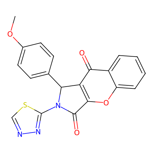 1-(4-methoxyphenyl)-2-(1,3,4-thiadiazol-2-yl)-1,2-dihydrochromeno[2,3-c]pyrrole-3,9-dione structure