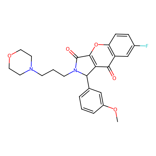 7-fluoro-1-(3-methoxyphenyl)-2-(3-morpholin-4-ylpropyl)-1H-chromeno[2,3-c]pyrrole-3,9-dione structure