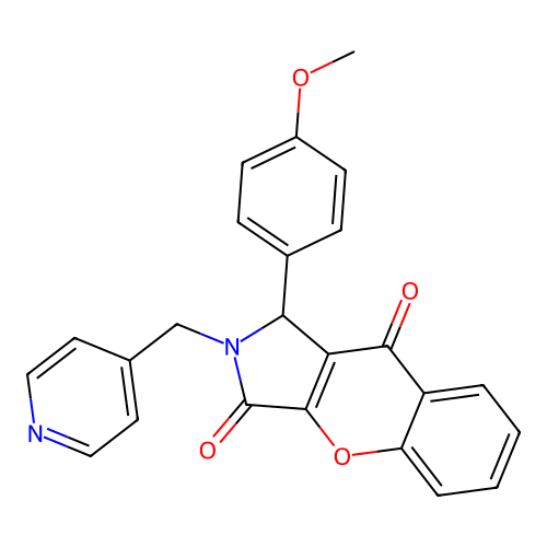 1-(4-methoxyphenyl)-2-(pyridin-4-ylmethyl)-1,2-dihydrochromeno[2,3-c]pyrrole-3,9-dione structure