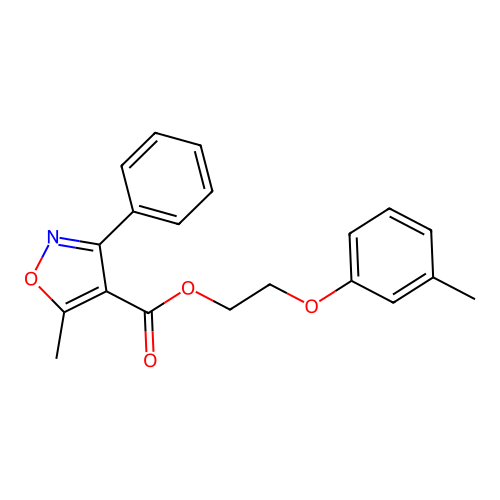 2-(3-Methylphenoxy)ethyl 5-methyl-3-phenyl-1,2-oxazole-4-carboxylate structure