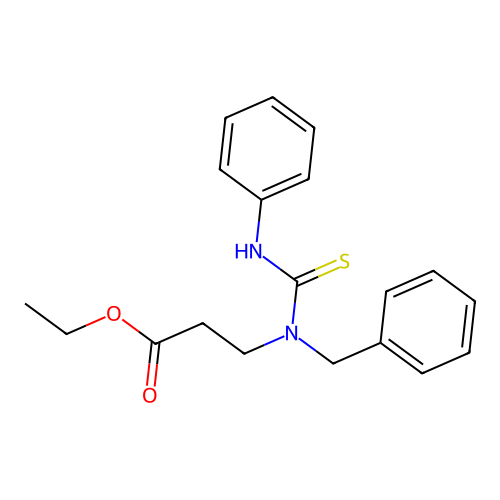 ethyl N-benzyl-N-(phenylcarbamothioyl)-beta-alaninate structure