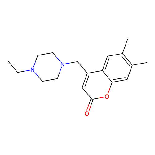 4-((4-ethylpiperazin-1-yl)methyl)-6,7-dimethyl-2H-chromen-2-one structure