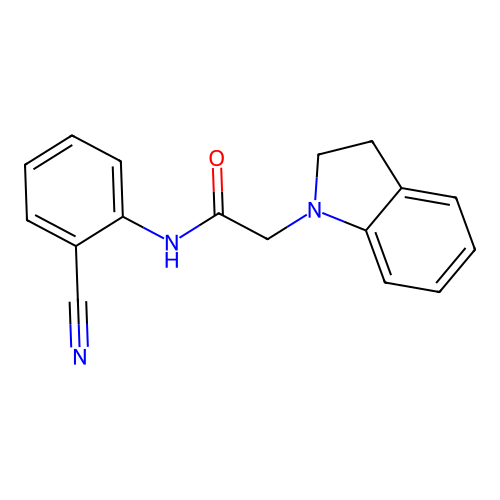 N-(2-cyanophenyl)-2-(2,3-dihydro-1H-indol-1-yl)acetamide structure