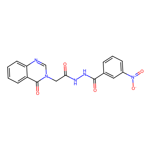 3-nitro-N'-[2-(4-oxoquinazolin-3-yl)acetyl]benzohydrazide structure