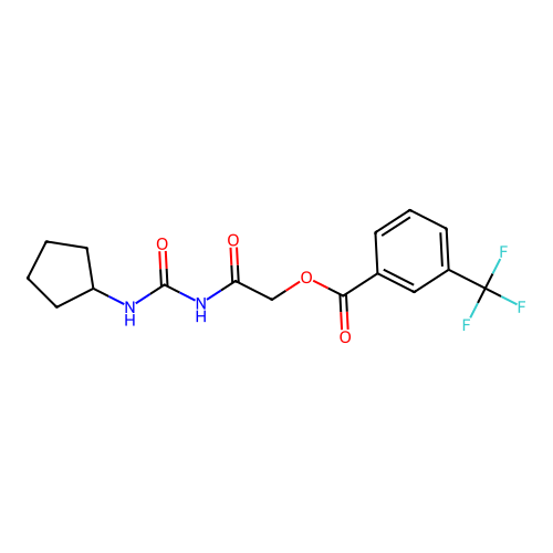 [2-(Cyclopentylcarbamoylamino)-2-oxoethyl] 3-(trifluoromethyl)benzoate structure