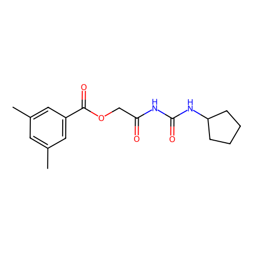 [2-(Cyclopentylcarbamoylamino)-2-oxoethyl] 3,5-dimethylbenzoate structure